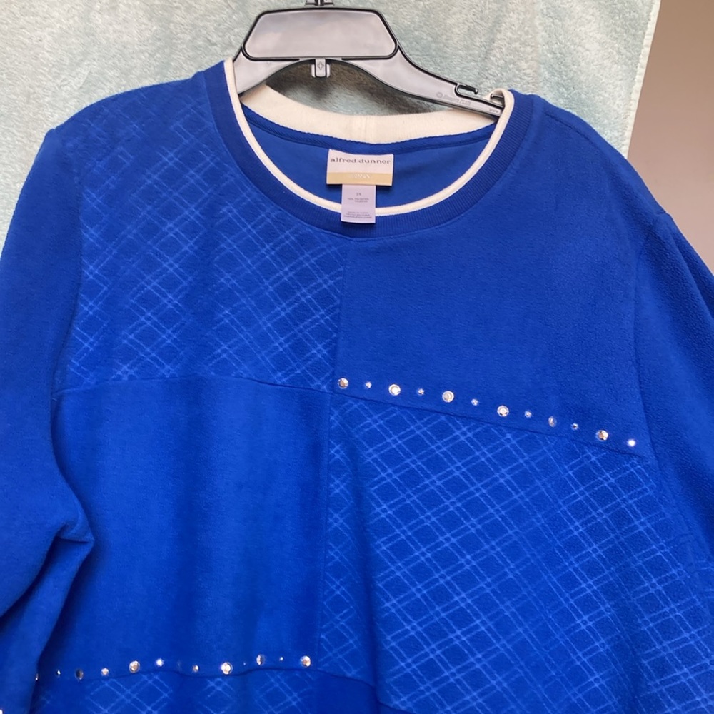 Offer$18 Alfred Dunner pullover blue top with bling details 2X - Picture 4 of 16